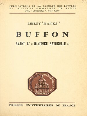 cover image of Buffon avant l'Histoire naturelle